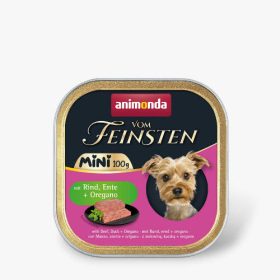   Animonda Vom Feinsten Adult Mini mit Rind, Ente + Oregano (marha,kacsa,oregáno) alutálkás - felnőtt kutyák részére (100g)