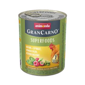   Animonda GranCarno Adult (superfood) konzerv - Felnőtt kutyák részére, csirke,spenót,málna,tökmag (800g)