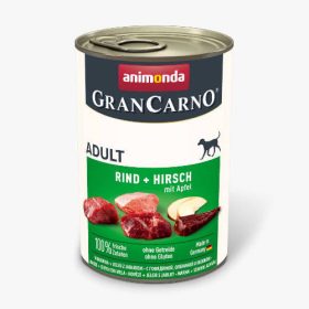   Animonda GranCarno beef + deer with apple Adult (marha, szarvas+alma) konzerv - Felnőtt kutyák részére (400g)