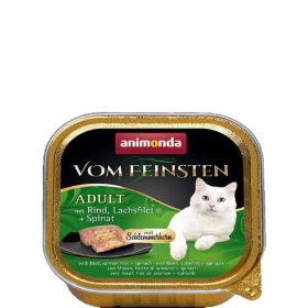   Animonda Vom Feinsten Gourmet (csirke,lazacfilé,spenót) alutálkás -Felnőtt macskák részére (100g)