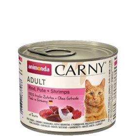   Animonda Carny Adult (marha,pulyka,garnélarák) konzerv - Felnőtt macskák részére (200g)