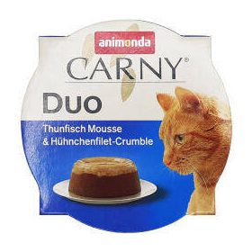   Animonda Carny duo 70g - tálkás eledel (tonhal mousse,csirke filé) felnőtt macskák részére (70g)