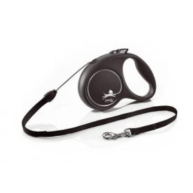   Flexi Black Design "S" (fekete) - zsinóros automata póráz (5m)