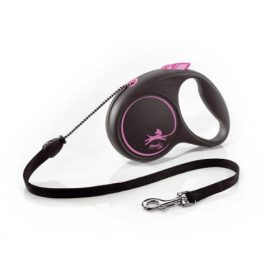  Flexi Black Design "M" (pink) - zsinóros automata póráz (5m)