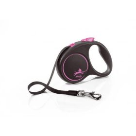   Flexi Black Design "S" (pink) - szalagos automata póráz (5m)