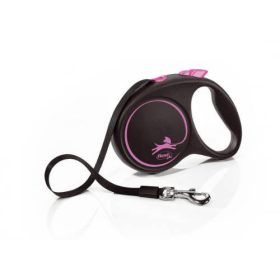   Flexi Black Design "M" (pink) - szalagos automata póráz (5m)
