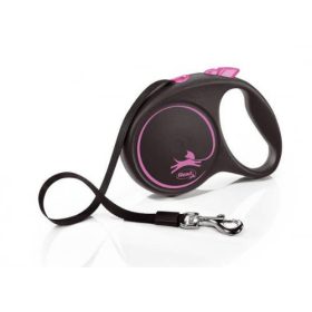   Flexi Black Design "L" (pink) - szalagos automata póráz (5m)
