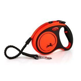   Flexi Xtreme "M" (black/orange) - szalagos automata póráz (5m) max:35kg