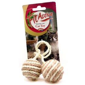   Fitactive 2 Balls on a Rope - kötél játék (labda) macskák részére (4.5cm)