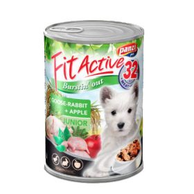   FitActive konzerv Junior (liba,nyúl,alma) - Nedves eledel kölyökkutyák részére (415g)