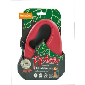   FitActive Retractable Dog Leash - automata szalagos póráz (piros) kutyák részére (L) 5 méter