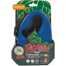  FitActive Retractable Dog Leash -  automata szalagos póráz (kék) kutyák részére (L) 5 méter