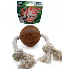   Fitactive natúr gumijáték Dental Ball kötélen - játék kutyák részére