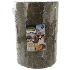   NatureLand Living - kiegészítő takarmány (széna alagút,virágokkal) rágcsálók részére (30x21cm)