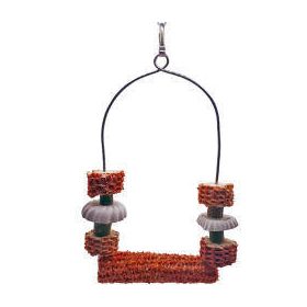   Trópus - felszerelés (óriás, kombinált hinta, csőrkoptatóval) díszmadarak részére (22x16cm)