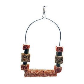   Trópus - felszerelés (óriás, kombinált hinta csemegekockával) díszmadarak részére (22x16cm)