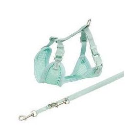   Trixie Junior Puppy Soft Harness with Leash - hám és póráz (menta) kölyök kutyák részére 26–34 cm/10mm, 2m