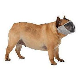   Trixe Muzzle for short-nosed breeds - szájkosár (szürke) rövid orrú kutyák részére (S) 23cm