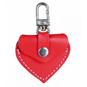   Trixie 19723 Leather I.D Tag - Bőr címtartó tok - piros - kutyák részére (5,5x5cm)