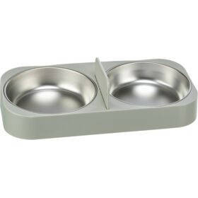   Trixie Double bowl, plastic/stainless steel - műanyag fehér tál etetőautomatához, 5l/32x5x16cm