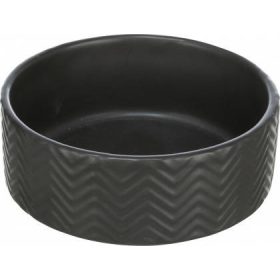   Trixie Ceramic Bowl - kerámia tál (nyomott mintával, fekete) kutyák részére (0,9l/16cm)