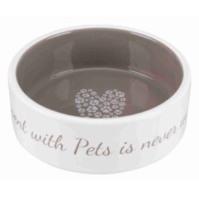   Trixie Pet's Home Ceramic Bowl - kerámia tál (mintás, fehér/tópszín) kutyák részére (0,8l/16cm)