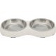 Trixie Bowl Set Stainless Steel - Melamin/rozsdamentes tál (fehér) kutyák és macskák részére (2x0,2l /13cm)
