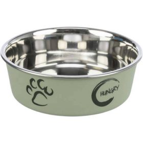  Trixie Stainless Steel Bowl - fémtál műanyag borítással (mintás, többféle színben) kutyák részére (2,2l/23cm)
