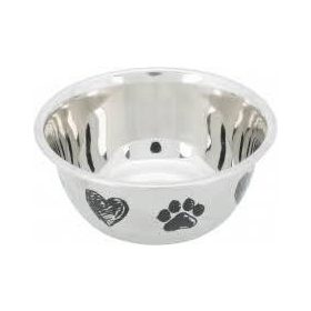   Trixie Stainless Steel Bowl - fém tál (szürke/fekete) kutyák részére (1,0l /15cm)