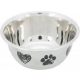 Trixie Stainless Steel Bowl - fém tál (szürke/fekete) kutyák részére (1,0l /15cm)