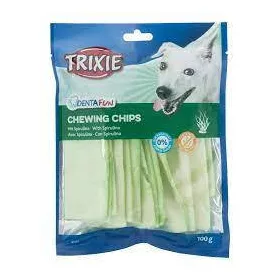   Trixie Denta Fun Spirulina Chewing Chips - jutalomfalat (rágó chips spirulina) kutyák részére (100g)