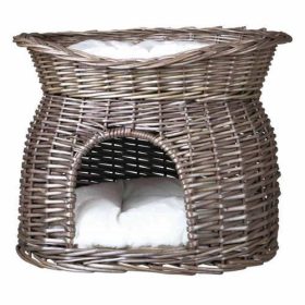   Trixie Wicker Cave with Bed on Top -  fonott macskabútor (szürke) 54x43x37cm
