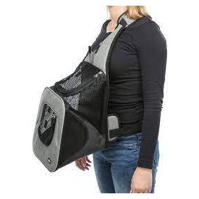   Trixie Savina Front Carrier - Front hordozó táska (fekete,szürke) 10kg alatti kedvencek részére (30x33x26cm)