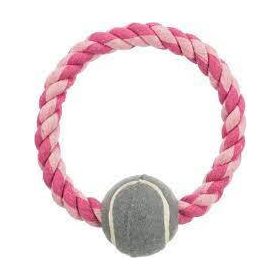   Trixie Rope Ring with Tennis Ball - játék (kötél,labdával) kutyák részére (6/18cm)