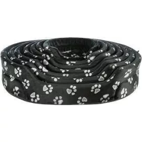   KT25.Trixie Jimmy bed - peremes, ovális fekhely (fekete,mintás) macskák részére (65x55cm)