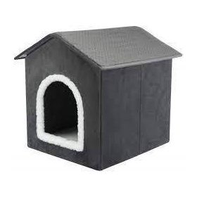   Trixie Cave Livia - plüss barlang/ház (szürke,fehér) kutyák részére (38x41x44cm)