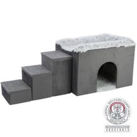   Trixie Harvey cuddly cave with steps - bújó,lépcsőkkel (szürke/fehér-fekete) 135x47x50cm