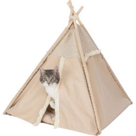   Trixie Cave Tipi Boho - vászon (pamut) barlang (bézs) macskák részére (55x65x55cm)