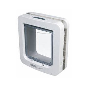   Trixie SureFlap 4-Way Flap - kutya és macskaajtó mikrochip azonosítással (fehér) 26,2x28,1cm