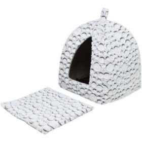   Trixie Mila Cave  - bújó (fehér/szürke) kutyák részére (32x42x32cm)