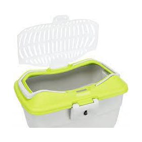   Trixie Mini-Capri Transport Box - szállítóbox (zöld,világosszürke) 2kg alatti kisállatok részére (40x22x30cm)