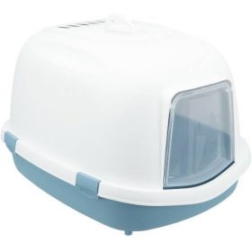   Trixie Primo XXL Litter Tray - Trixie Berto Top Litter Tray - fedeles macska wc (kék/fehér) macskák részére (56x47x71cm)