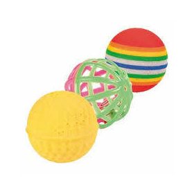   Trixie Set of Toy Balls - műanyag játék (több féle labda) macskák részére (4cm/3db)
