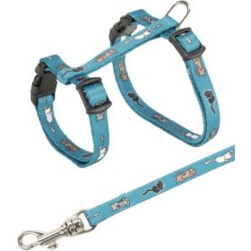   Trixie Junior Harness with Lead - hám szett (mintás, több féle színben) macskák részére (21–33 cm/8mm, 1,20m)