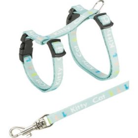   Trixie Junior Harness with Lead - hám és póráz szett (mintás) kölyökmacskák részére (21–33 cm/8 mm, 1.20 m)