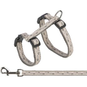   KT25.Trixie Cat Harness with Lead - hám és póráz szett (szürke/bézs színben) macskák részére (27–45 cm/13 mm, 1.20 m)