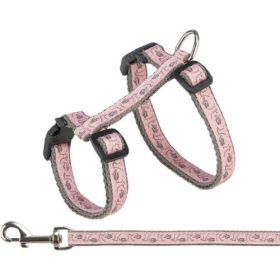   KT25.Trixie Cat Harness with Lead - hám és póráz szett (szürke/pink színben) macskák részére (27–45 cm/13 mm, 1.20 m)