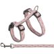 KT25.Trixie Cat Harness with Lead - hám és póráz szett (szürke/pink színben) macskák részére (27–45 cm/13 mm, 1.20 m)