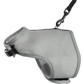   Trixie Soft Harness with Lead - hám és póráz szett (szürke,fekete) macskák részére ( 24–42 cm, 1.20m)