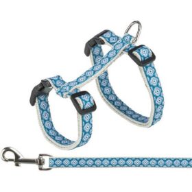   KT25.Trixie Harness with Lead Set - hámszett (kék/szürke) macskák részére (27–45 cm/13mm, 1,20m)